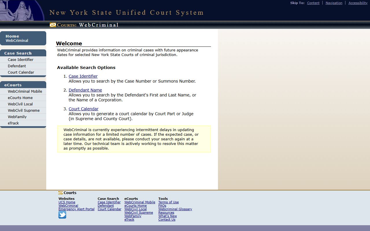 Herkimer County court records after jail arrest WebCriminal search options